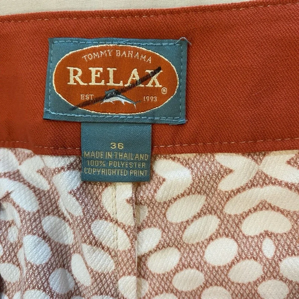Tommy Bahama Relax Board Shorts Orange Geometric Pattern 10